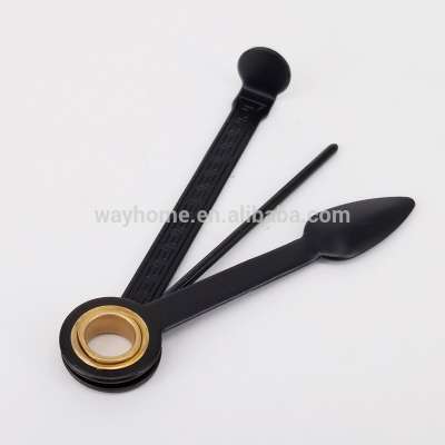 Black 3-in-1 Tobacco Smoking Pipe Cleaning Tool Tamper Pick Spoon Reamer Stainless Steel